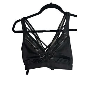 Victoria's Secret Sport Sports Bra Womens Medium Black Lightweight Cross Back